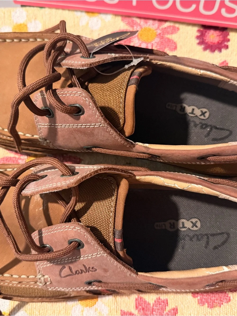 Clarks Men’s Brown Leather and Tan Boat Shoes